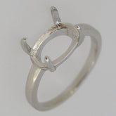 Sterling Silver Semi Mount Ring Setting Oval OV 12x8mm Cabochon East West - Syzjewelry